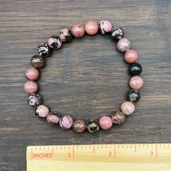 Rhodonite Gemstone Bracelet Handmade - Picture 5 of 5